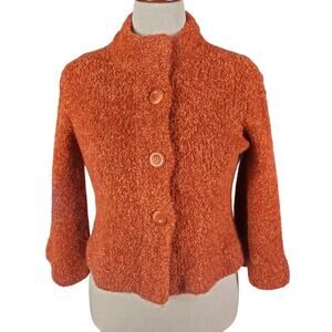 Colorful Cropped Sweater Bell Sleeve Cottagecore Girlhoodcore Balletcore Button